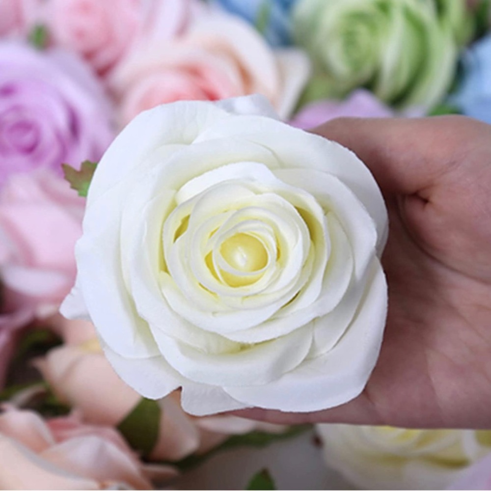 30 Ct Ivory Silk Rose 4 Inch Heads & Stems Wedding Bouquet Centerpiece Decor New